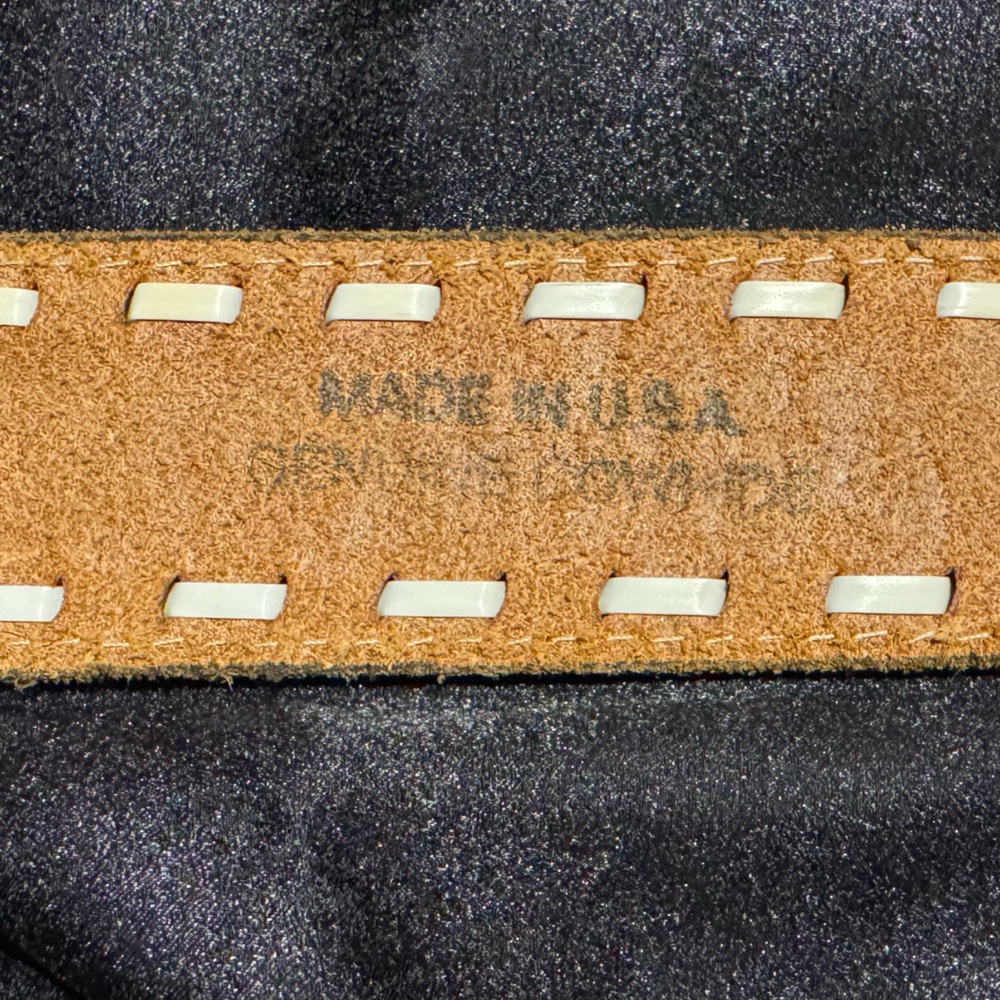 Western Cowboy Belt w/Cream Laced Leather Edging - Sz. 40 - Picture 7 of 12